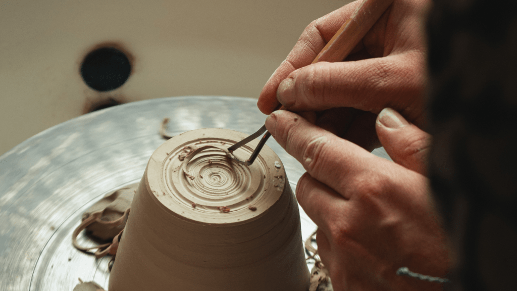 a man doing a sculpture