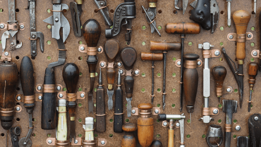 a board plenty of sculping tools