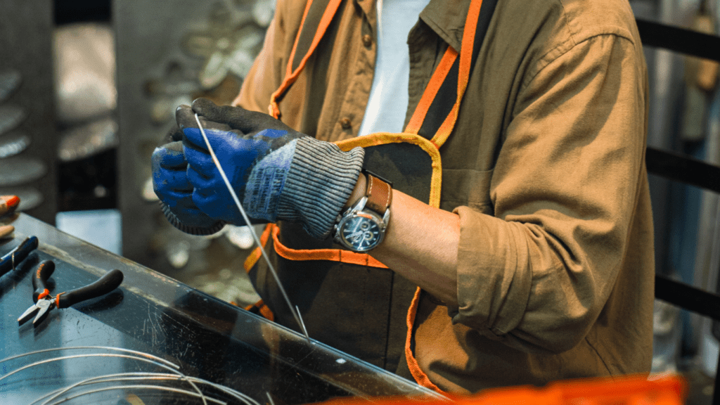 man using electric sculping tools