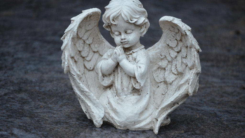 a baby angel miniature sculpture