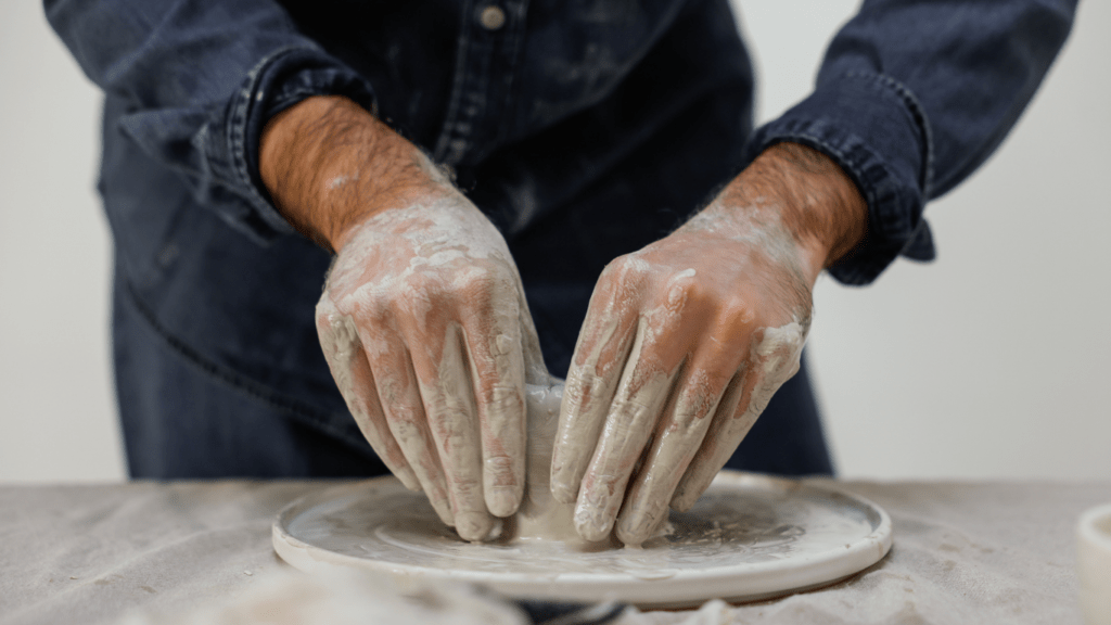 a man doing sculpting